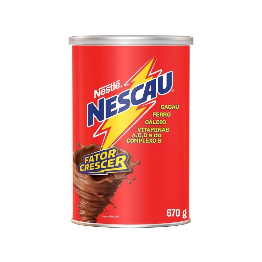 Kit 2 Achocolatado em Pó Nescau Fator Crescer - Chocolate Lata 670g