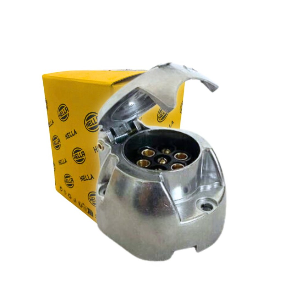 Tomada Elétrica Femea 7 Pinos Reboque Carreta Alumínio Hella em Oferta na Shopee