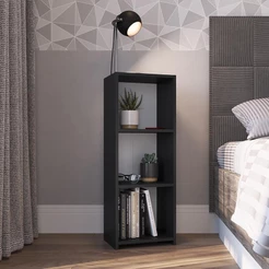 Estante Módulo Organizador 2 Prateleiras Sala Quarto Preto