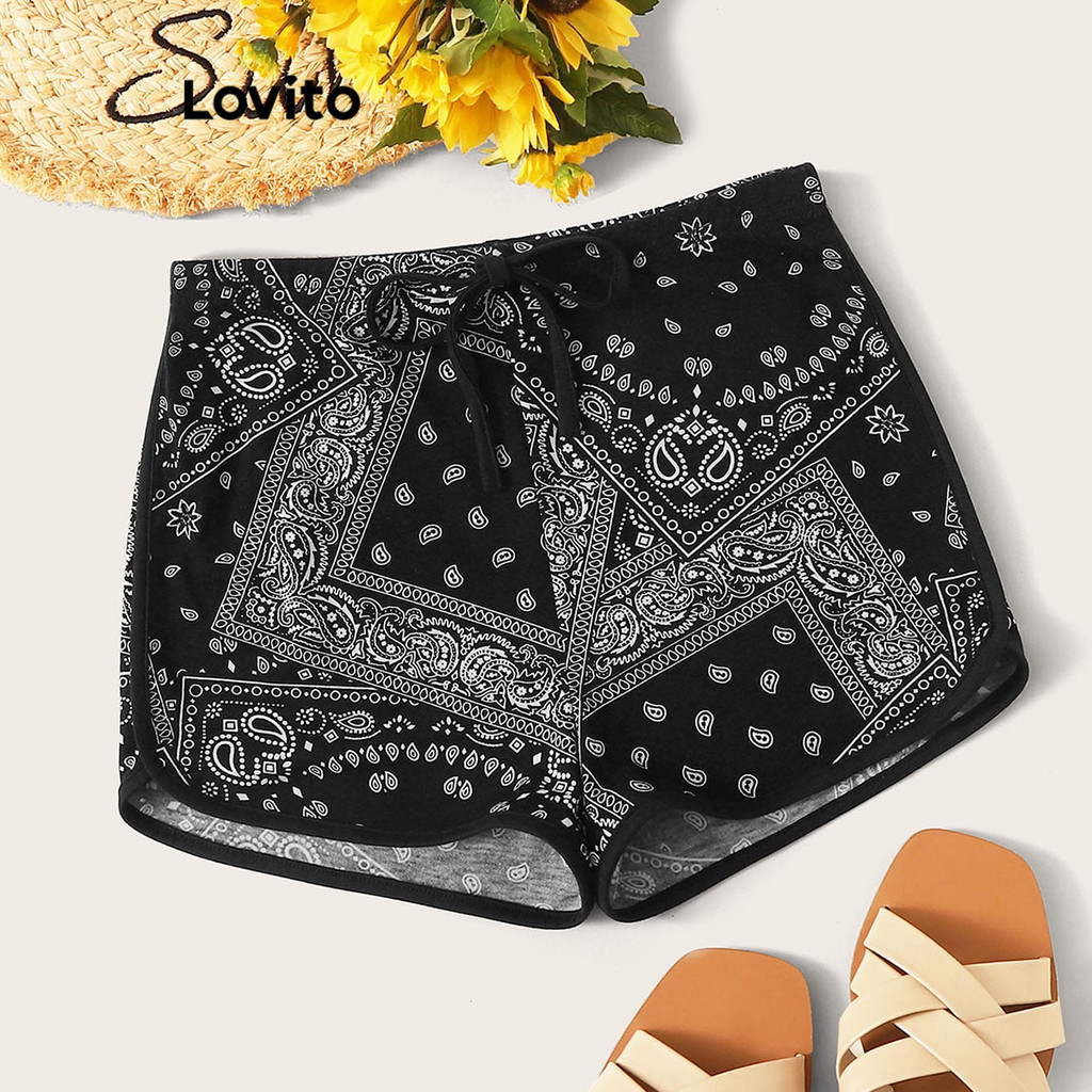 Lovito Boho Tribal Print Padrão Short para mulheres L95ED038 - Women Clothes