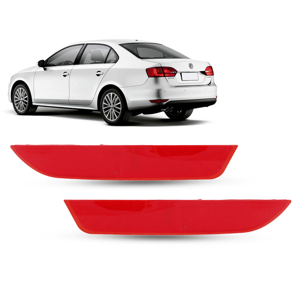Par de Refletor Lanterna Olho de Gato Para-choque Traseiro Volkswagen Jetta 2011 2012 2013 2014 2015 2016 2017