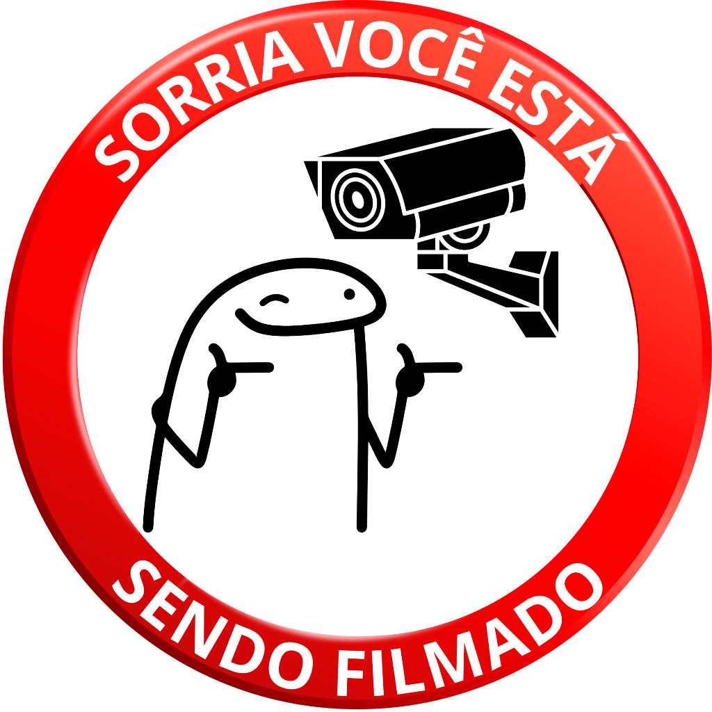 ADESIVO PLACA AVISO SINALIZAÇÃO ATENÇÃO SORRIA VOCE ESTA SENDO FILMADO REDONDA 10 CM 15 CM OU 20 CM DIAMETRO ADESIVO AUTO COLANTE AMBIENTE INTERNO E EXTERNO FACIL APLICAÇÃO A PROVA DE AGUA LOJA COMERCIO INDUSTRIA ESCRITORIO BAR RESTAURANTE  RESIDENCIA