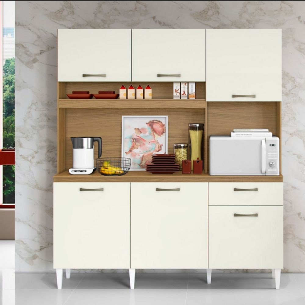 Kit Cozinha Siena 6 Portas 1 Gaveta Aramoveis 1,60 em Oferta na Shopee