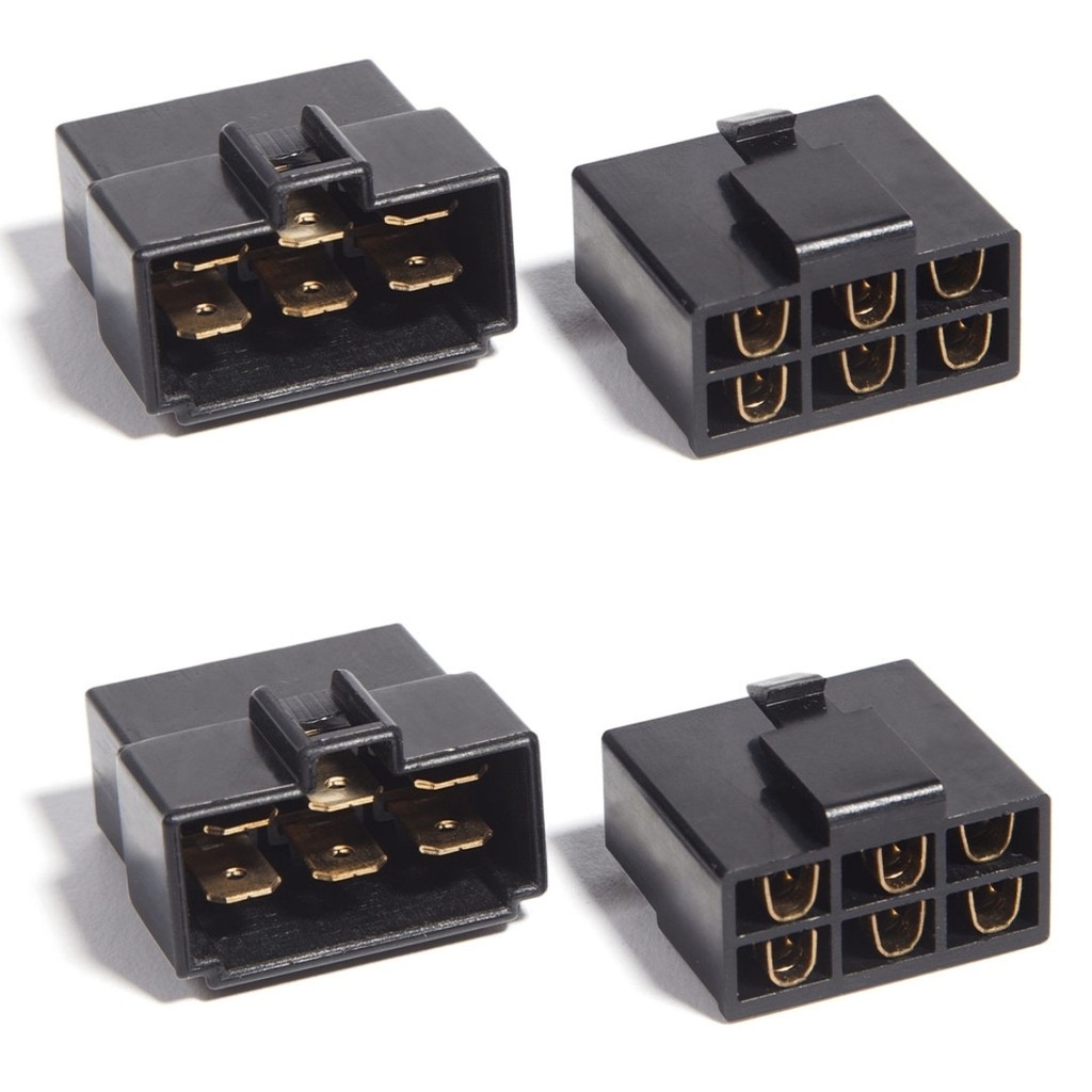 Kit 2 Conectores 6 Vias C/ Trava Technoise Som Automotivo