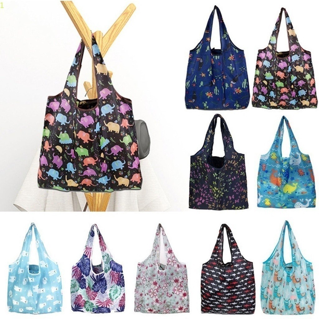 Kit 3 Bolsa de Ombro Dobrável Reutilizável Praia  ANJGG