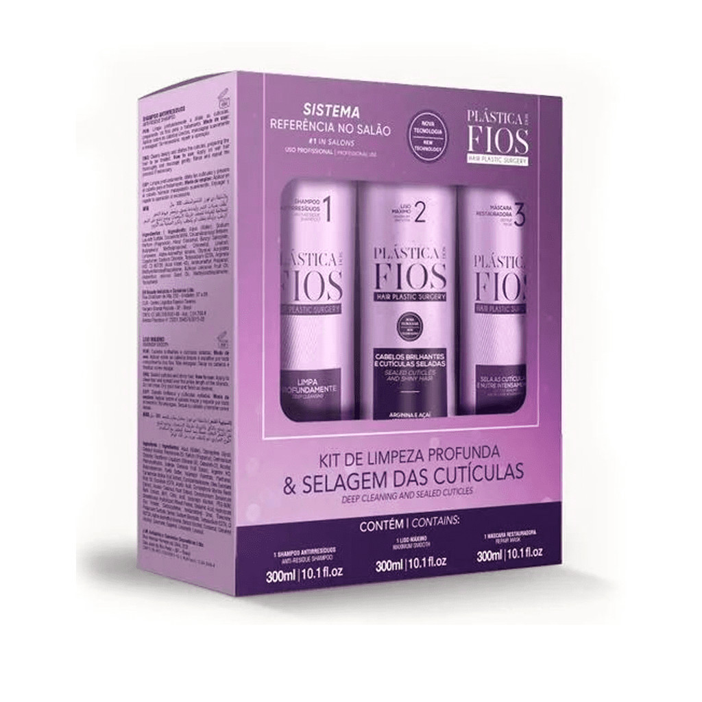 Cadiveu Plástica dos Fios Selagem das Cutículas Kit 3x300ml - Beauty