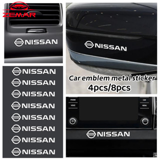 4/8 Unidades Logotipo Do Carro Nissan Adesivo De Metal 3D Decoração Criativa Janela De Automóvel Acessórios Interiores Da Porta Fhshion Para Kicks Versa Tiida March Sentra Livina GTR em Oferta na Shopee