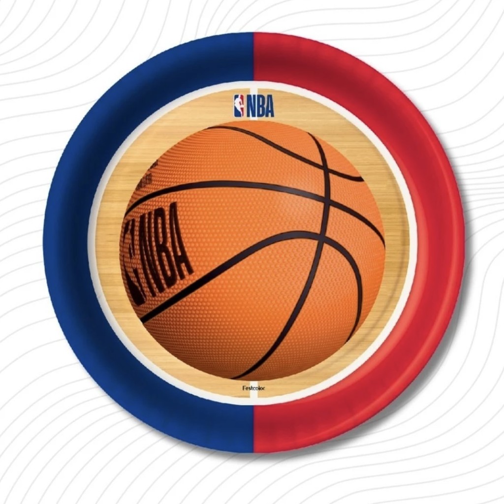 Detalhes do Kit Festa NBA BASQUETE 8 Pratos + 8 Copos Descartável 200 Ml Papel - FESTCOLOR