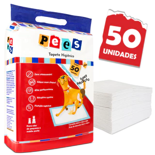 Tapete Higiênico Slim Pees Para Cães 50 Unidades 50x60cm