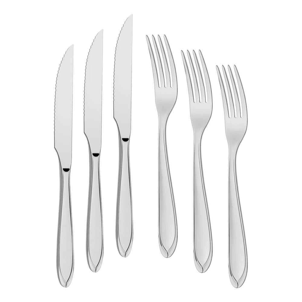 KIT – Jogo de Faca e Garfo Luxo Laguna 24 Peças em Aço Inox ITOP – Tramontina
