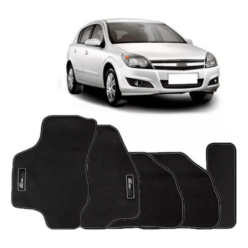 Kit de tapetes 5 peças específico Vectra GT 2007 ... 2011 Carpete Preto