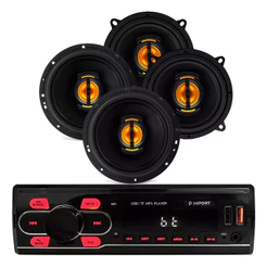 Kit Falante 5 E 6 Pol Jbflex 110w + Som Carro Rádio Bt Mp3