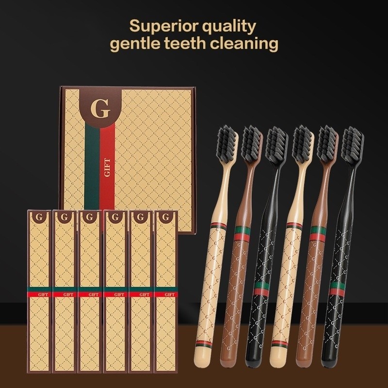 【 6-Pack Gift Box 】 New Embalagem Individual Cerdas Macias De Alta Qualidade Conjunto De Escovas De Dentes De Casal Para