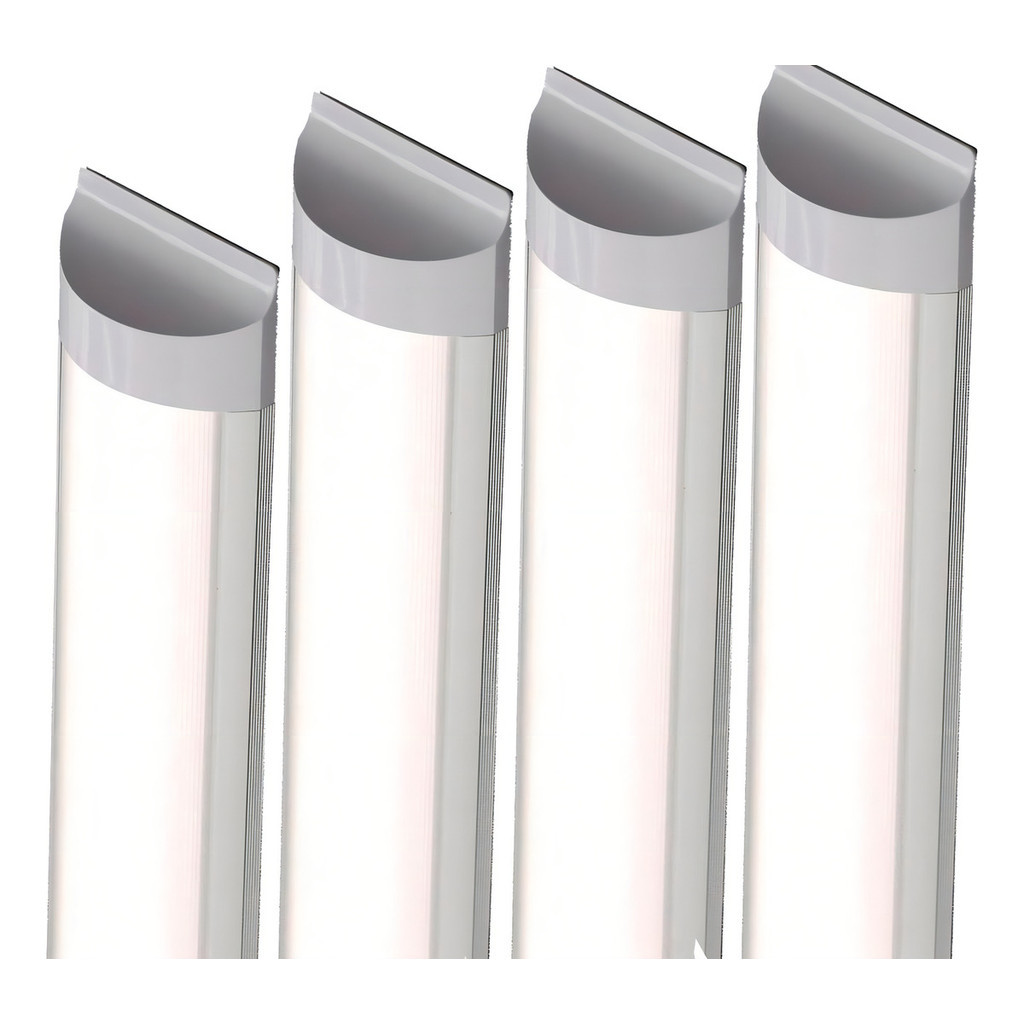 Kit 4 Luminaria Tubular Led 40w Lampada Calha Sobrepor 1,20m Cor Branco Frio Voltagem 110v/220v (bivolt)