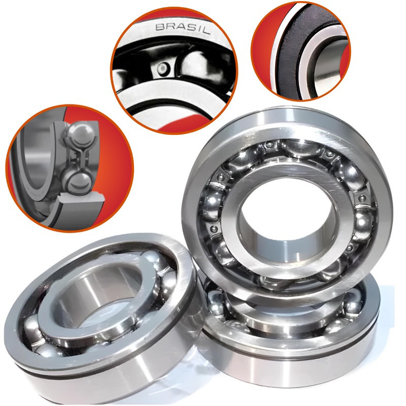 Kit Rolamento Roda Traseira + Rolamento Coroa Flange Titan Fan Start 150 e 160 (6302 - 6202 - 6004)