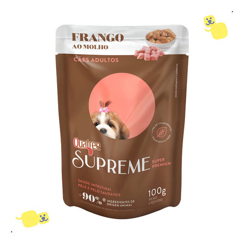 Caixa Quatree Supreme Sachê Cão Adulto Frango 18 Unidades De 100g