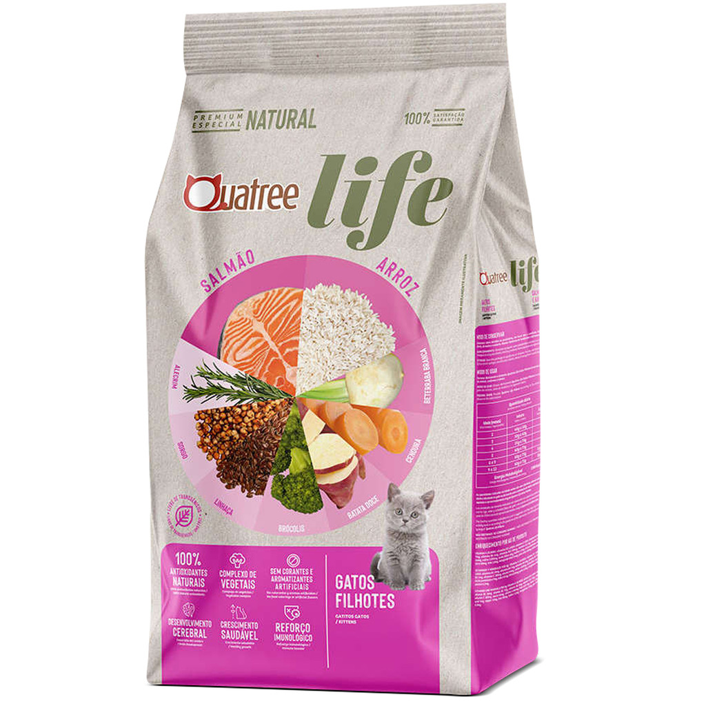 Ração Quatree Life Salmão para Gatos Filhotes 10kg - Pets