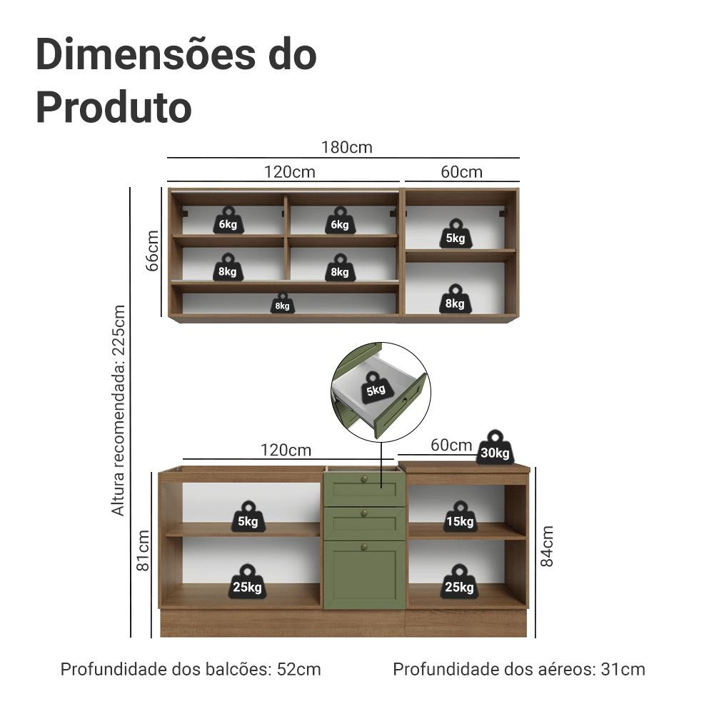 Armário de Cozinha Compacta 180 cm Vik Madesa 03 · foto 2