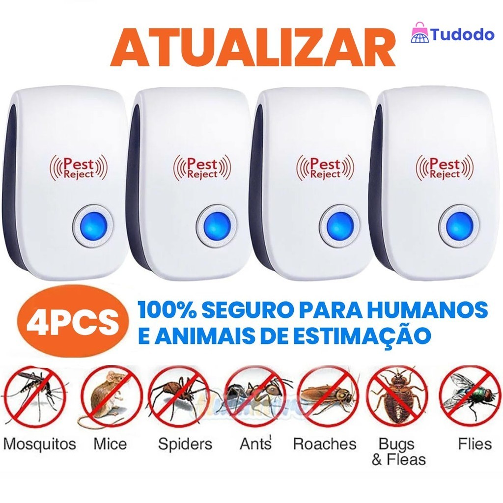 Repelente Eletrônico Ultrassônico Mosca Pernilongos Baratas Morcegos repele e Espanta Ratos bivolt