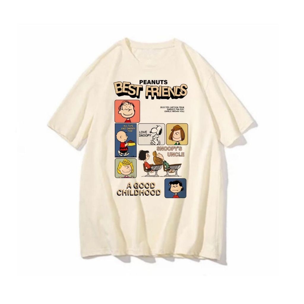 Camiseta Premium em Algodão Peanuts Best Friends blusa feminina masculina snoopy desenho camisa estampada