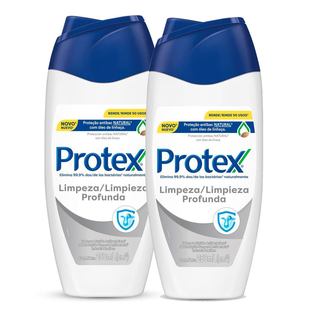 Kit 2 Sabonete Líquido Protex Limpeza Profunda com 250ml - Beauty