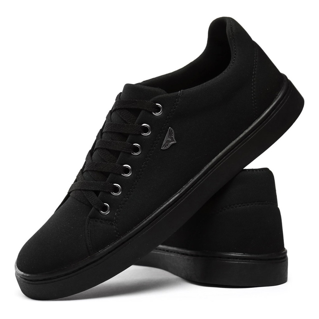 Tenis Masculino Preto Social Estilo Sapatênis Sapato Esport Dia dos Pais