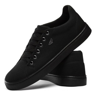 Tenis Masculino Preto Social Estilo Sapatênis Sapato Esport Dia dos Pais