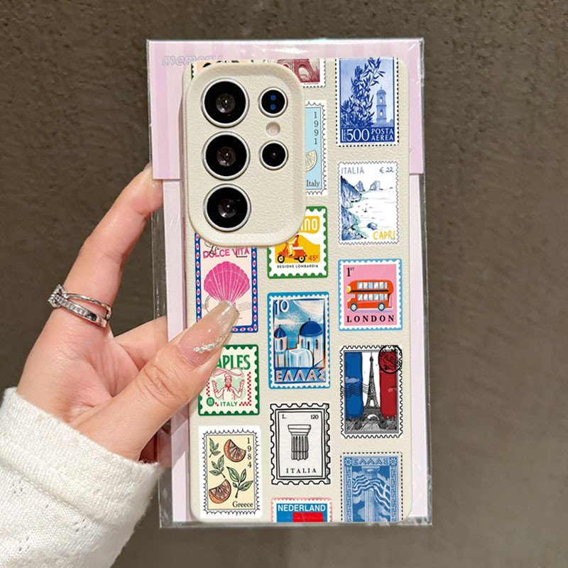 Retro Selo Lichee Caso De Telefone Para Samsung A55 A34 A15 A35 A52 A54 A16 S23 FE S25 S24 Ultra S23 S22 S21 Plus Capa M
