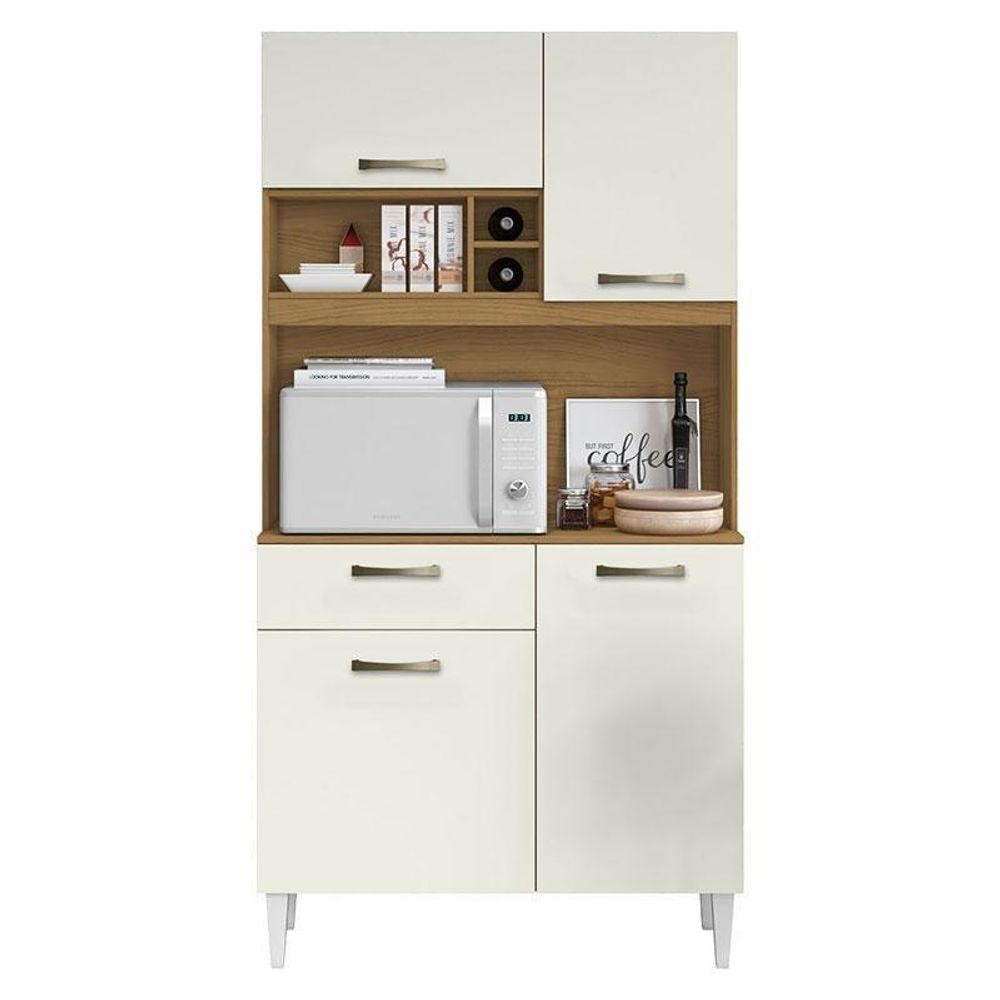 Kit Cozinha Compacta Roma 2006306 Atacama Off White Aramóveis em Oferta na Shopee