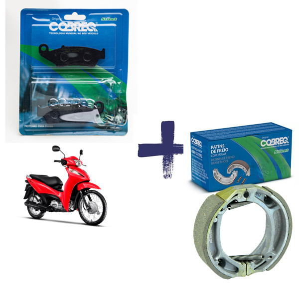 Kit Pastilha e lona dianteira e traseira Biz 125 2005 a 2019 em Oferta na Shopee