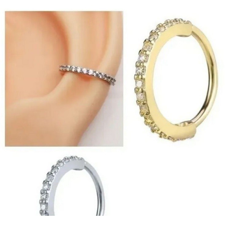 kit 1/2/3/4 Unidades Piercing Folheado Argola Para O Conch