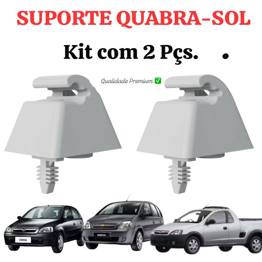 Par Suporte Quebra Sol Novo Corsa Montana Mariva Celta 2002/2012 Acessórios Carro