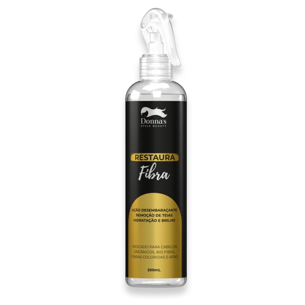 Desembaraçante Restaura Fibra Para Cabelos Orgânicos Bio Fibra Apliques Black e Cachos 200ml Donna's em Oferta na Shopee