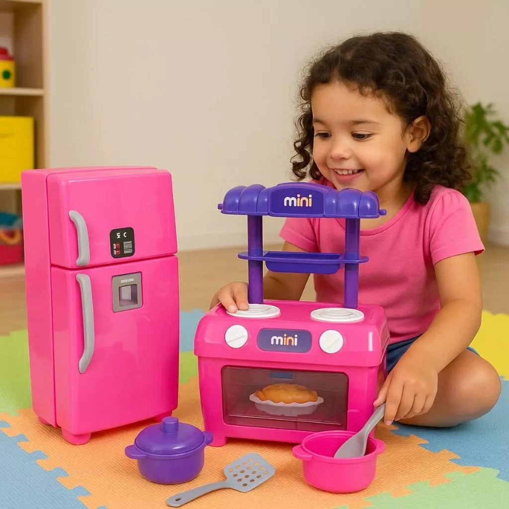Brinquedo Cozinha Freezer Cooker Casinha Boneca Barbie Comidinhas Presente Fogãozinho Criança