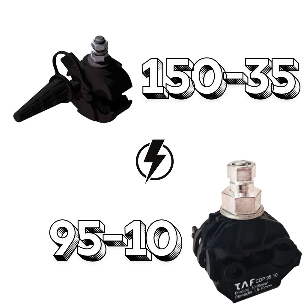 Conector Derivação Perfurante TAF CDP 95-10 e 150-35 para Redes Elétricas – Baixa e Média Tensão