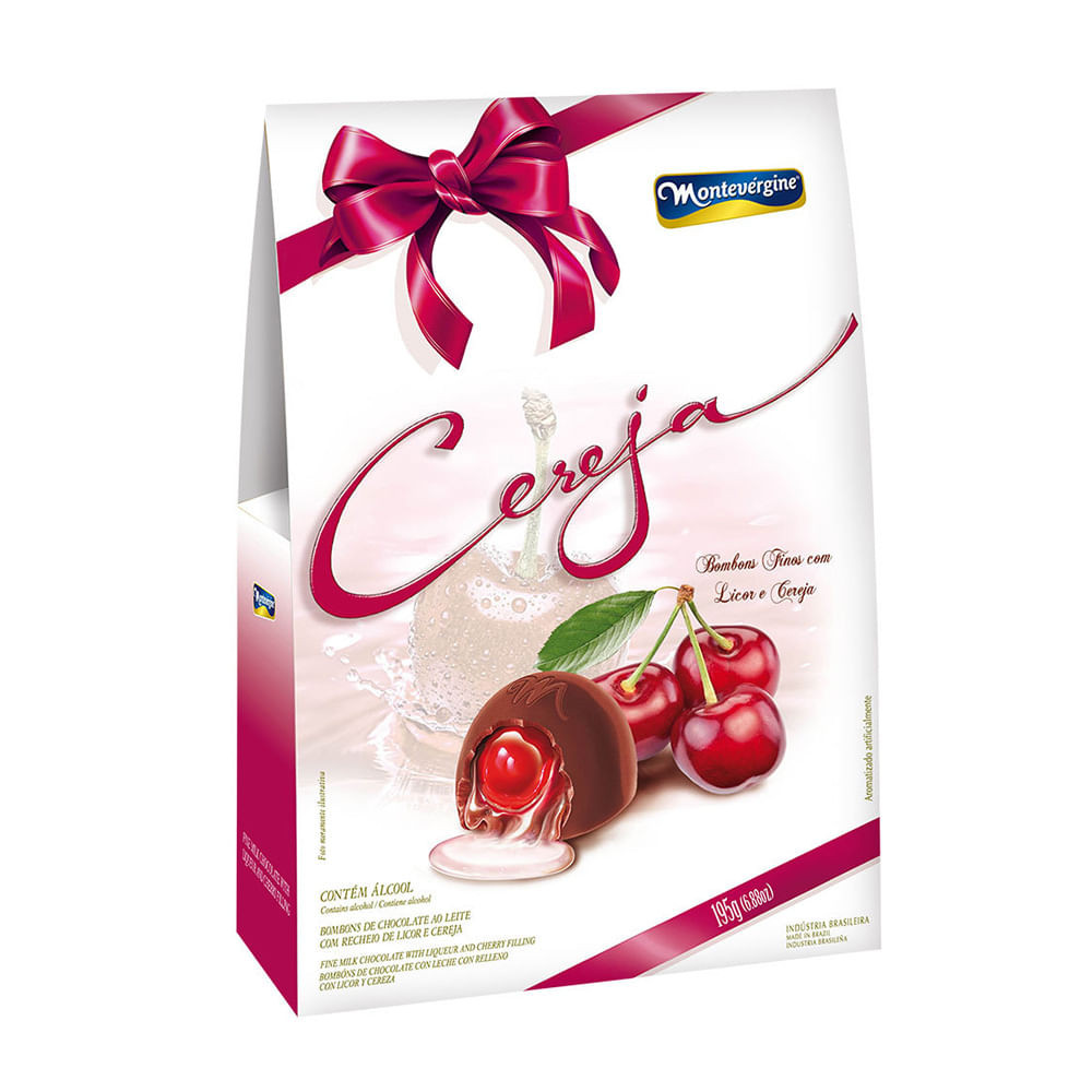 Bombons Montevergine Chocolate ao Leite com Recheio de Licor e Cereja 195g - Food & Beverages