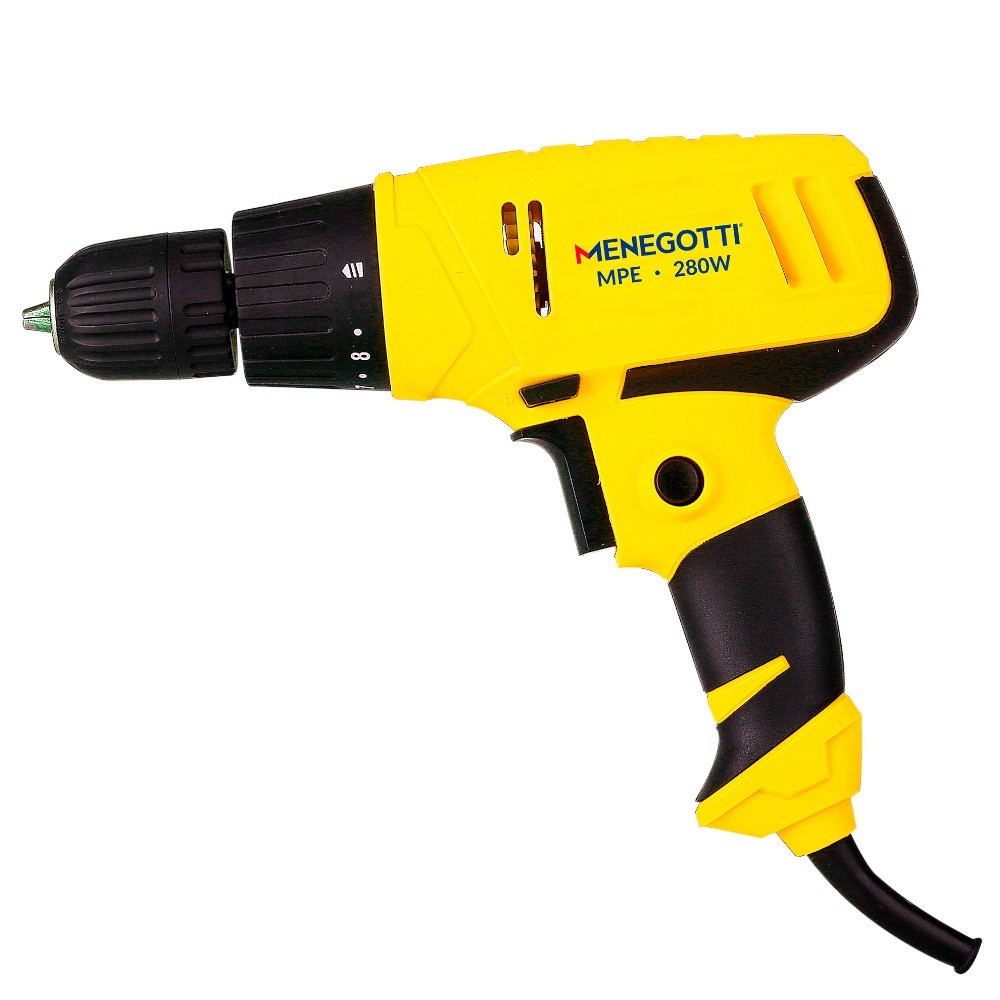 Furadeira Parafusadeira elétrica 3/8" 280W velocidade variável e reversível - MPE Menegotti - Home & Living