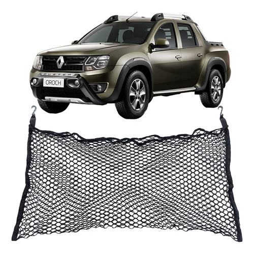 Rede Bolsa Caçamba Renault Oroch 130x65 Reforçada com Elástico e Ganchos Plásticos