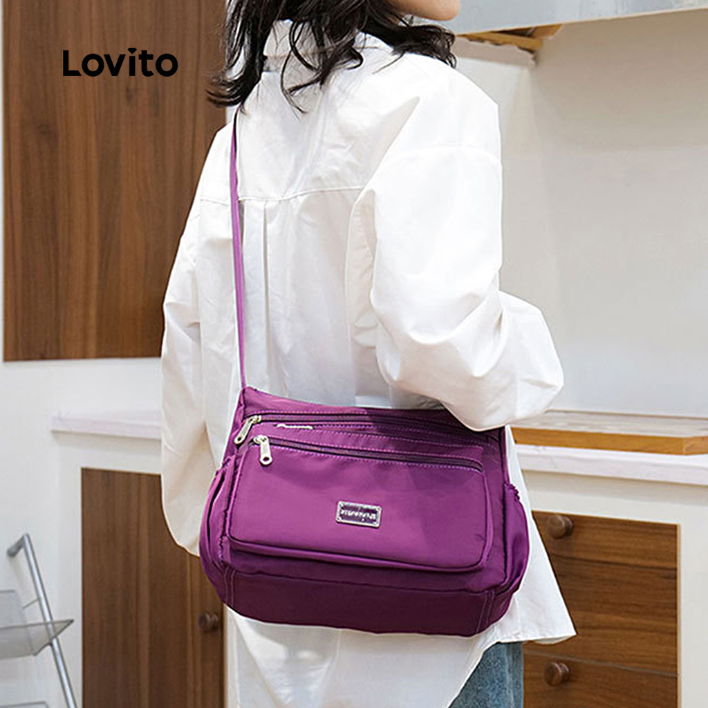 Detalhes do Lovito Refine Bolsa Pequena Casual com Diversos Bolsos para Ombro Feminina LFA90436