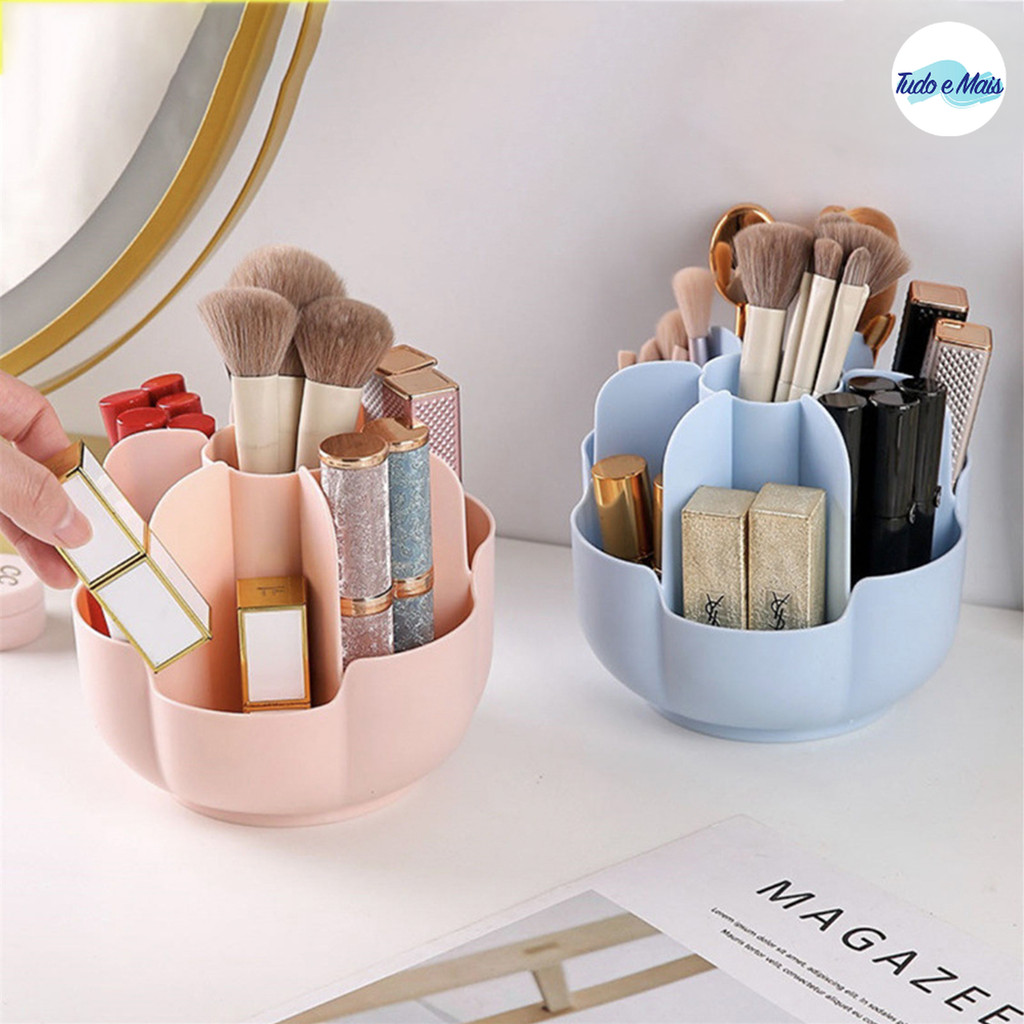 Organizador Giratório Flor 🌸 para Pincéis - Estilo e Praticidade 360°