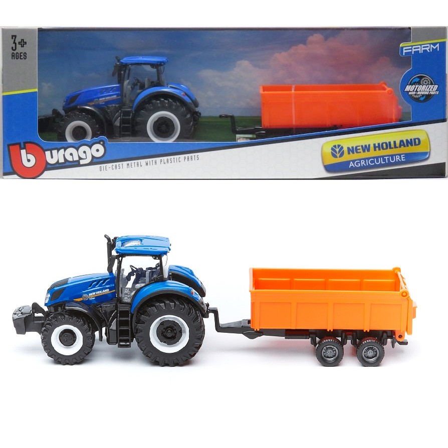 Trator New Holland T7.315 c/ Carreta - Agriculture - 1/40 - Bburago