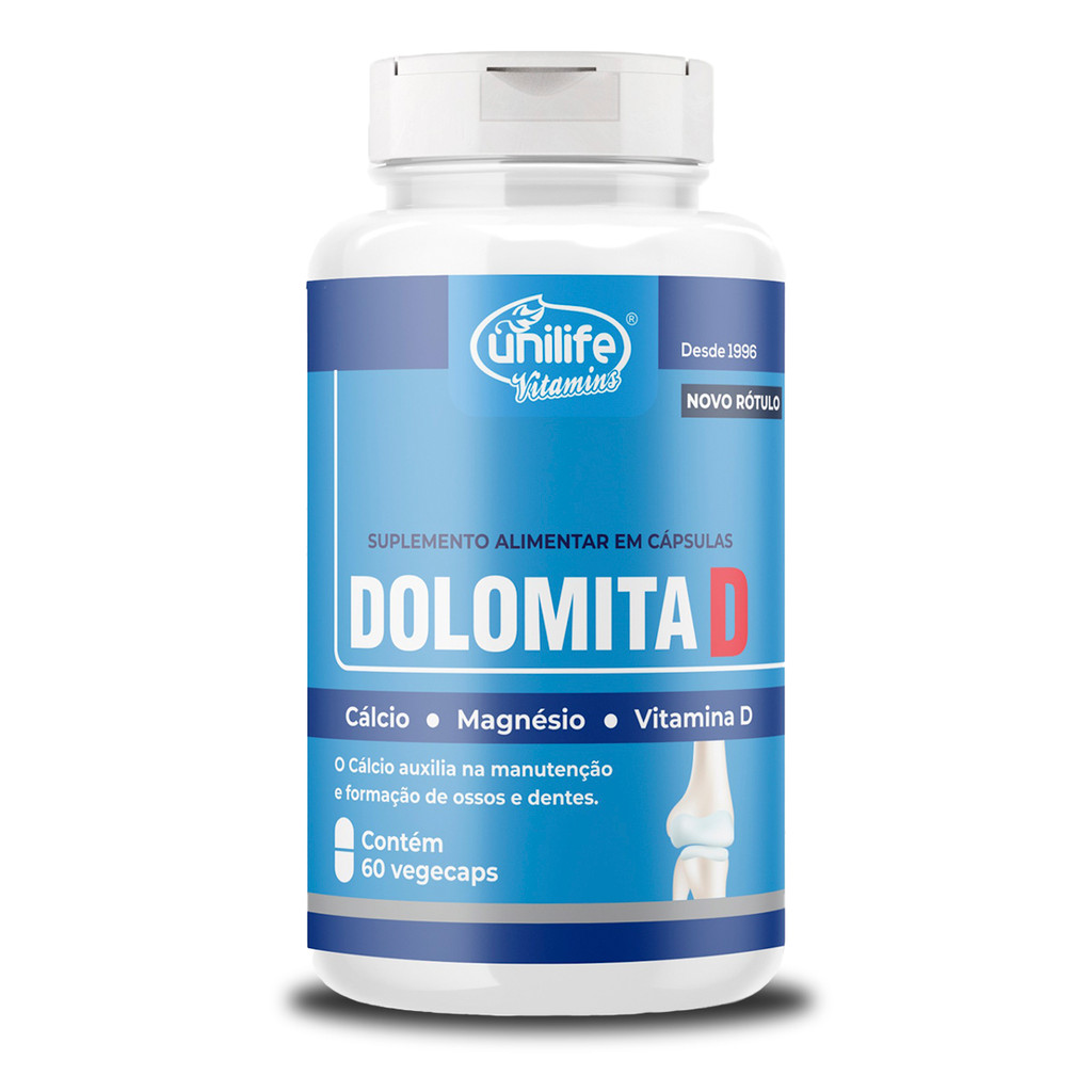 Dolomita com Vitamina D 60 cápsulas Unilife