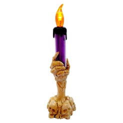 Castiçal de Halloween com Vela Led - Roxo- 18x6cm - 1 unidade - Rizzo - Rizzo
