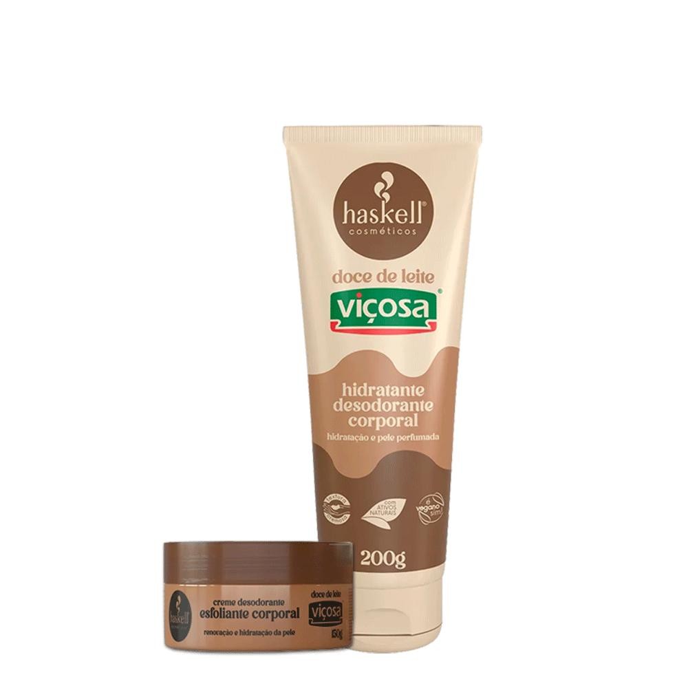 Kit Hidratante e Esfoliante Doce de Leite Hidratação e Brilho Haskell