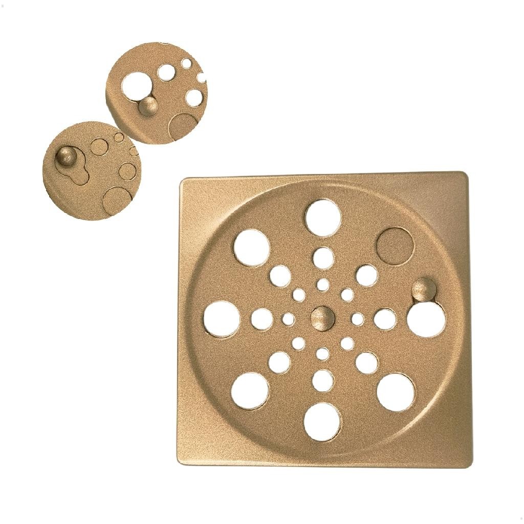 Grelha Ralo Inox Dourado Quadrado 10x10cm Abre E Fecha Crie Construa em Oferta na Shopee