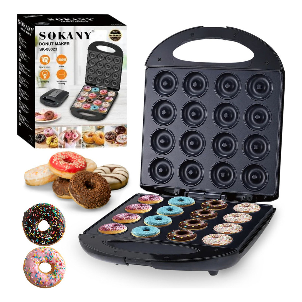 Maquina De Fazer Mini Donuts Rosquinhas 16 Furos Cavidade de 1,2cm 1200w Sokany -110V