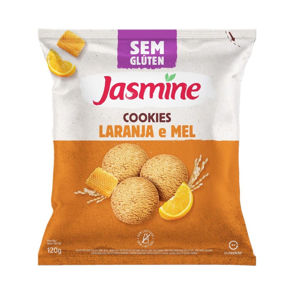 Biscoito Cookie Vegano Integral Laranja Jasmine 120g