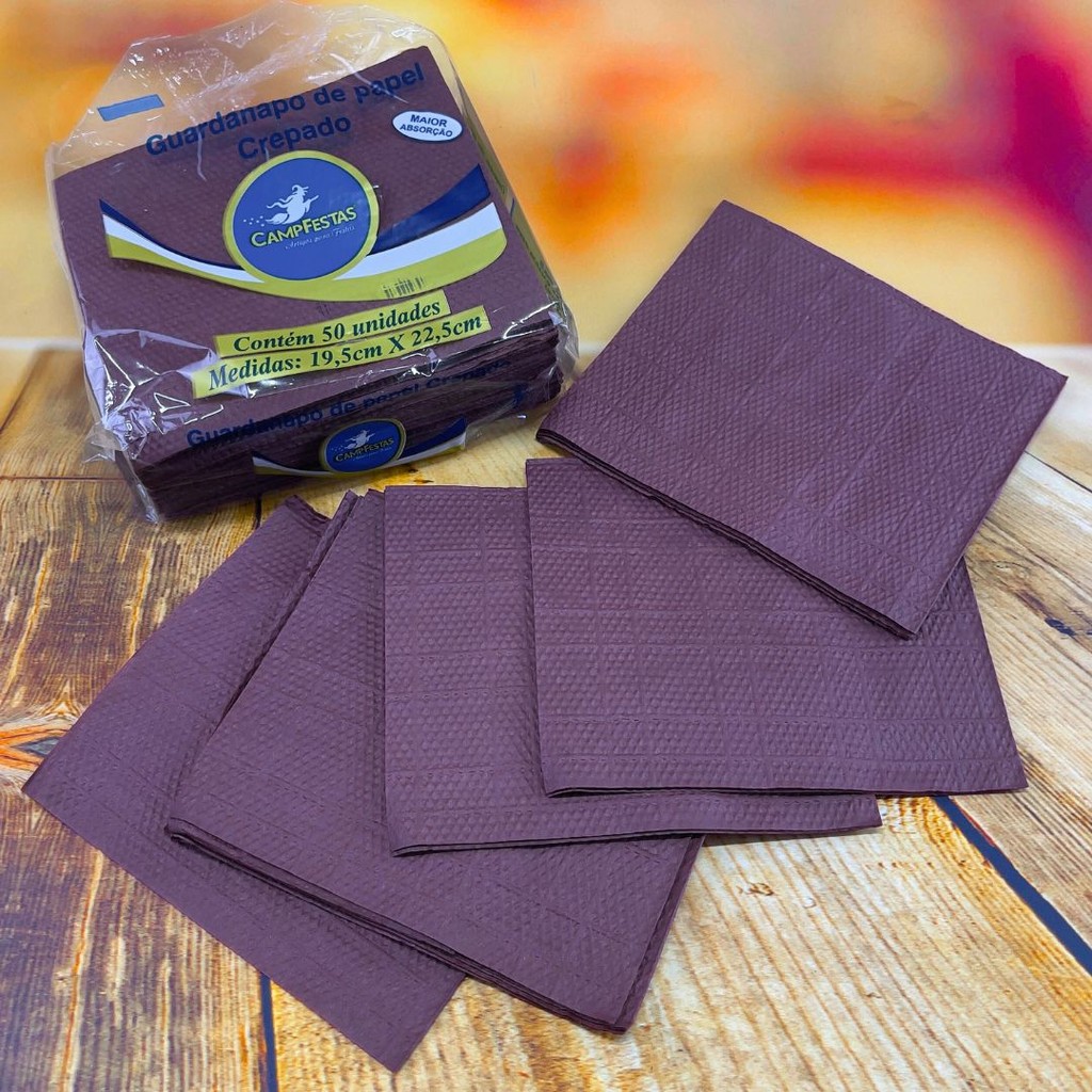 200 GUARDANAPOS MARROM FESTA 19,5 X 22,5 CAMPFESTA em Oferta na Shopee