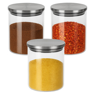 Kit Porta Tempero Vidro Tampa Inox Hermética 3 potes 350ml em Oferta na Shopee