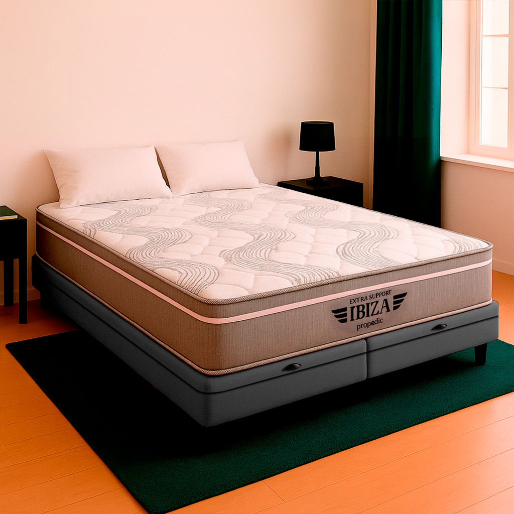 Cama Box Baú Queen Cinza e Colchão Ibiza Molas Vstore
